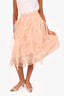 Simone Rocha x H&M Pink Tulle Ruffle Detail Midi Skirt Size 6