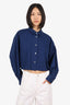 Mantú Navy Blue Cropped Button Down Shirt Size 46