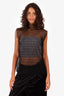 Kallmeyer Sheer Knit Sleeveless Mock Neck Top Size 2