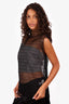 Kallmeyer Sheer Knit Sleeveless Mock Neck Top Size 2