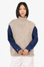 Smythe x Augden Lama Cream Knit Sleeveless Turtle Neck Size M
