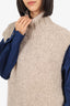 Smythe x Augden Lama Cream Knit Sleeveless Turtle Neck Size M
