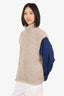 Smythe x Augden Lama Cream Knit Sleeveless Turtle Neck Size M