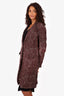 Uma Wang Brown/Red Linen Jacquard Single Breasted Jacket Size M