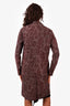 Uma Wang Brown/Red Linen Jacquard Single Breasted Jacket Size M
