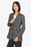 Akris Black/White Wool Tweed Single Breasted Blazer Size 6