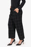 Y's Grey Wool Check Straight Leg Pants Size 1