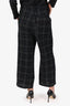 Y's Grey Wool Check Straight Leg Pants Size 1