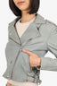 Iro Grey Leather Biker Jacket Size 38