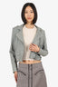 Iro Grey Leather Biker Jacket Size 38