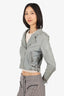 Iro Grey Leather Biker Jacket Size 38