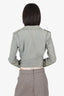 Iro Grey Leather Biker Jacket Size 38