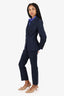 Max Mara Navy Wool Double Breasted Blazer With Trousers Set Size 2