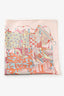Hermès Pink/Multicolour Silk Voyage En Etoffes Scarf 90CM