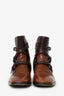 Prada Brown Two-tone Leather Buckle Ankle Boots Size 36