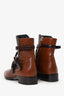 Prada Brown Two-tone Leather Buckle Ankle Boots Size 36