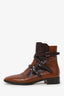 Prada Brown Two-tone Leather Buckle Ankle Boots Size 36