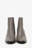 Balenciaga Grey Leather Zip Detail Heeled Ankle Boots Size 36.5