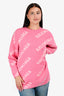 Balenciaga 2020 Pink/White Monogram Sweater Size S