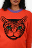 Gucci Orange/Purple Cat Graphic Sweater Size XS