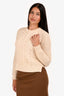 Veronica Beard Cream Wool Boucle Cable Knit Sweater Size S