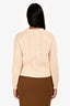 Veronica Beard Cream Wool Boucle Cable Knit Sweater Size S