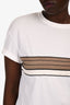 Brunello Cucinelli White Patterned Detail T-Shirt Size XL