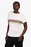 Brunello Cucinelli White Patterned Detail T-Shirt Size XL