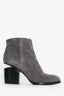 Alexander Wang Grey Suede Leather Kori Short Ankle Boots Size 37.5