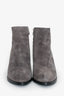 Alexander Wang Grey Suede Leather Kori Short Ankle Boots Size 37.5