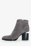 Alexander Wang Grey Suede Leather Kori Short Ankle Boots Size 37.5