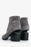 Alexander Wang Grey Suede Leather Kori Short Ankle Boots Size 37.5