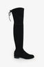 Stuart Weitzman Black Suede Leather Lowland Over The Knee Boots Size 6.5