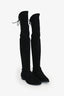 Stuart Weitzman Black Suede Leather Lowland Over The Knee Boots Size 6.5