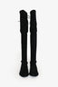 Stuart Weitzman Black Suede Leather Lowland Over The Knee Boots Size 6.5