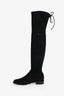 Stuart Weitzman Black Suede Leather Lowland Over The Knee Boots Size 6.5