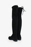 Stuart Weitzman Black Suede Leather Lowland Over The Knee Boots Size 6.5