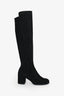 Stuart Weitzman Black Suede Leather 5050 Knee High Boots Size 6.5