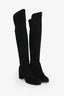 Stuart Weitzman Black Suede Leather 5050 Knee High Boots Size 6.5