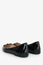 Prada Black Patent Leather Logo Pointed Toe Flats Size 37