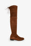 Stuart Weitzman Brown Suede Leather Lowland Over The Knee Boots Size 6.5