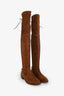 Stuart Weitzman Brown Suede Leather Lowland Over The Knee Boots Size 6.5