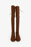 Stuart Weitzman Brown Suede Leather Lowland Over The Knee Boots Size 6.5