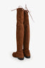 Stuart Weitzman Brown Suede Leather Lowland Over The Knee Boots Size 6.5