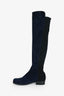 Stuart Weitzman Navy/Black Suede 5050 Knee High Boots Size 6.5
