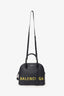 Balenciaga Black/Yellow Leather Logo Ville Leather Top Handle Bag with Strap