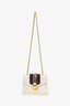 Gucci Cream Leather Web Mini Sylvie Chain Bag