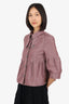 Burberry London Purple Iridescent Cropped Peplum Detail Cropped Jacket Size 6