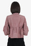 Burberry London Purple Iridescent Cropped Peplum Detail Cropped Jacket Size 6