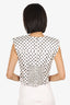 Ganni White/Black Satin Polka Dot Coset Top Size 38